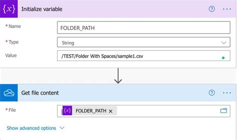 Expression which you can use in the File Path. . Power automate get file content using path 404
